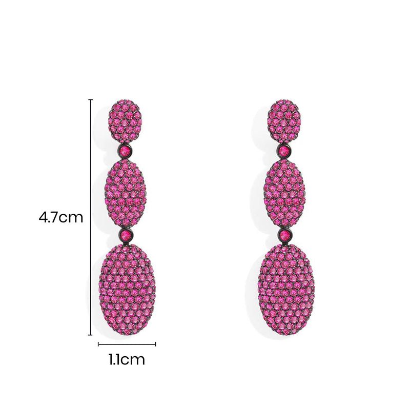 Fuchsia Oval Earrings