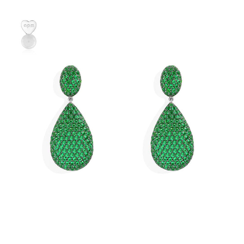 Green Drop Earrings