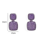 Purple Square Earrings