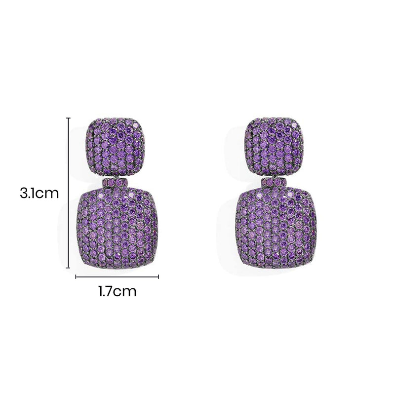 Purple Square Earrings