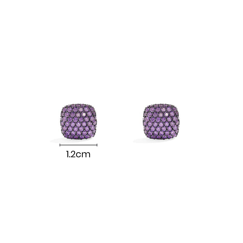 Purple Square Earrings