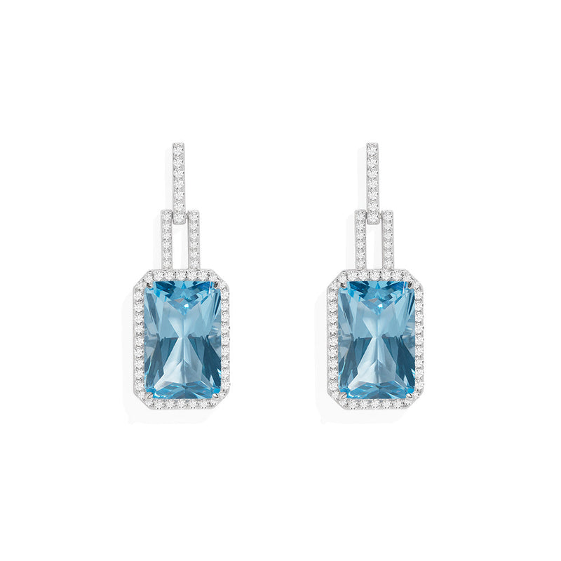 Long Statement Lagoon Blue Earrings