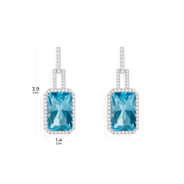 Long Statement Lagoon Blue Earrings