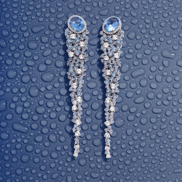 Long Lagoon Blue Drop Earrings