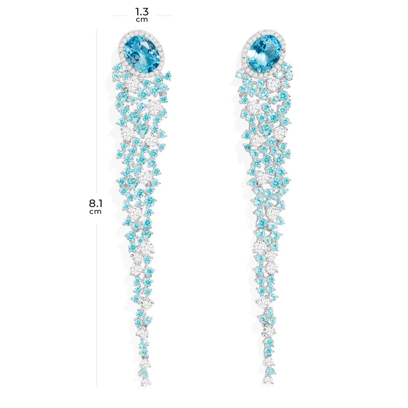 Long Lagoon Blue Drop Earrings