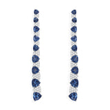 White & Blue Triangle Drop Earrings