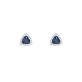 Blue Triangle Pavé Stud Earrings