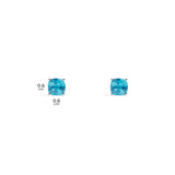 Lagoon Blue Square Stud Earrings