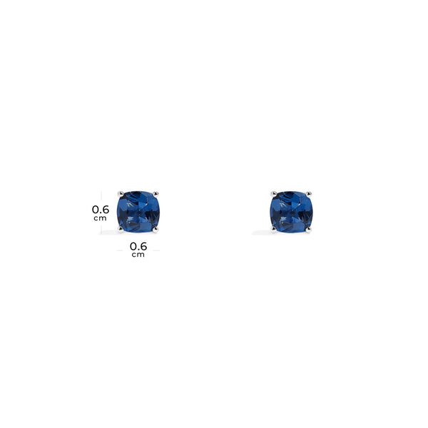 Blue Square Stud Earrings