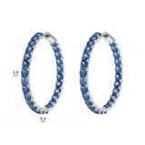 Large Blue Square Hoop Earrings