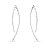 Paved Geometric Ear Jackets - Silver