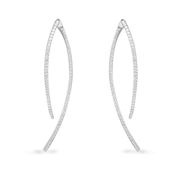 Paved Geometric Ear Jackets - Silver