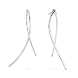 Paved Geometric Ear Jackets - Silver