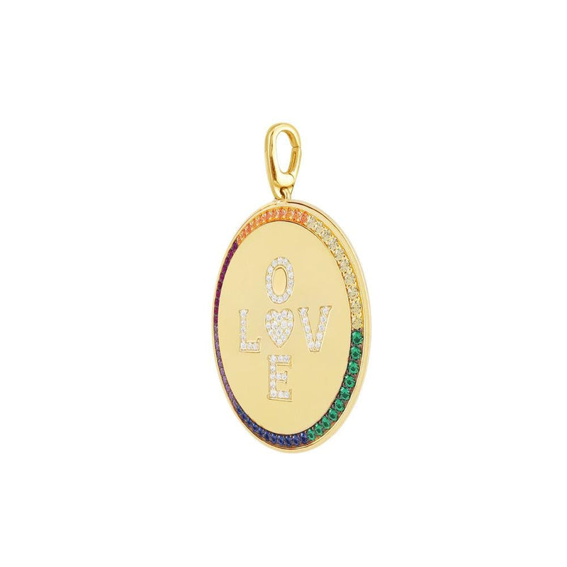 Large LOVE Rainbow Medal (Clippable) -  Yellow Silver