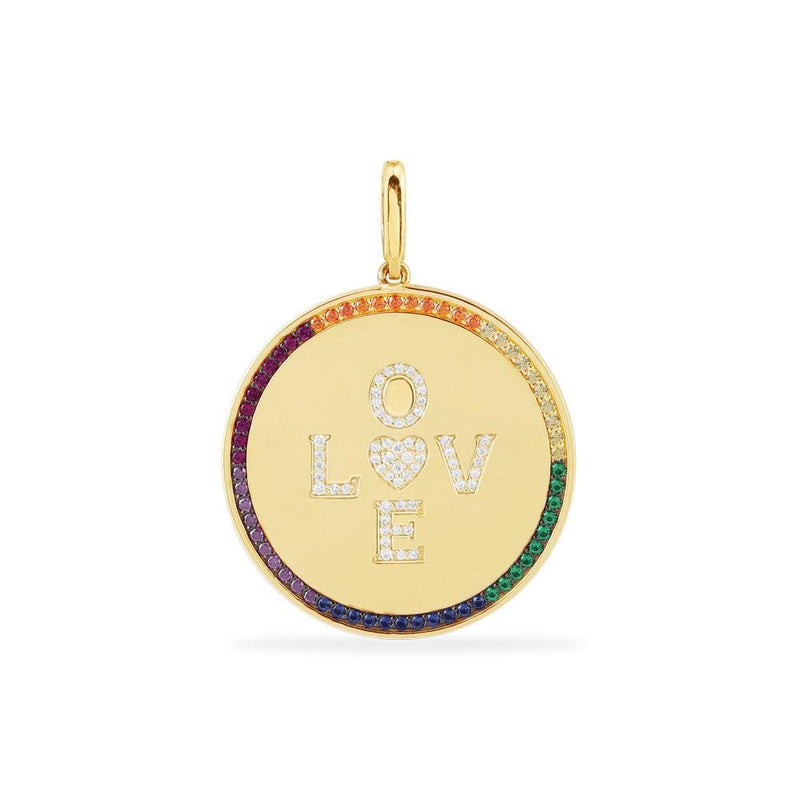 Large LOVE Rainbow Medal (Clippable) -  Yellow Silver