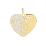 Large Statement Heart Medal (Clippable) -  Yellow Silver