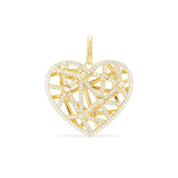 Openwork Heart Medal (Clippable) -  Yellow Silver