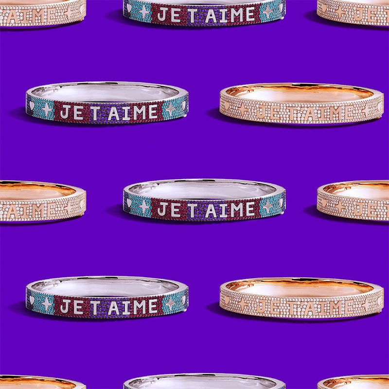 JE T'AIME Multicolor Bangle - silver