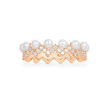 Up and Down Ring with Pearls