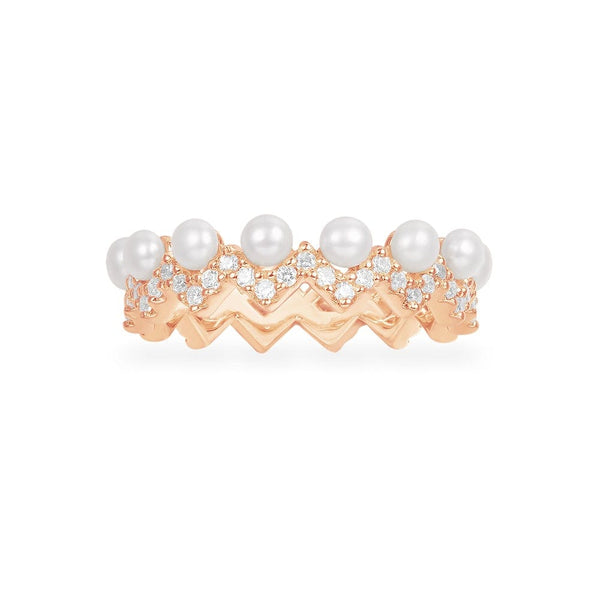 Up and Down Ring with Pearls