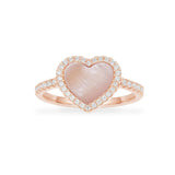 Pink Nacre Heart Ring