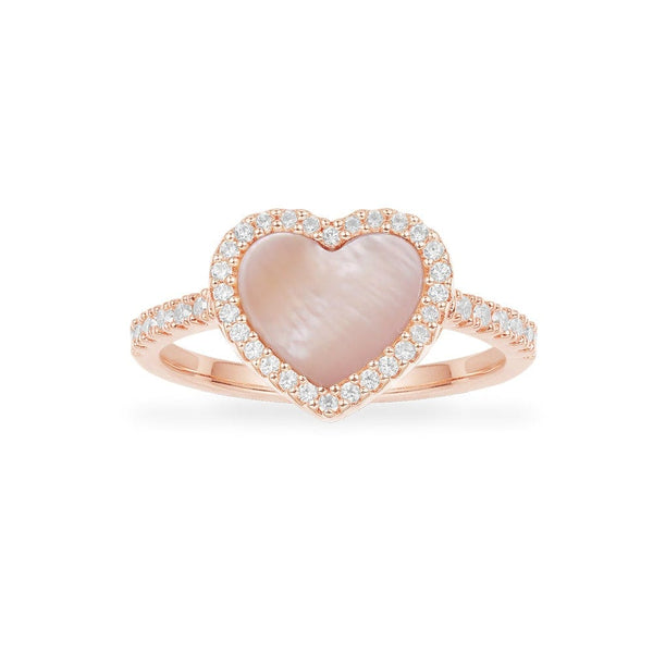 Pink Nacre Heart Ring