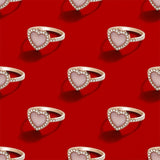 Pink Nacre Heart Ring