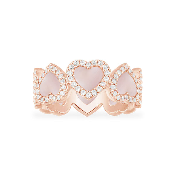 Pavé Pink Nacre Full Heart Ring