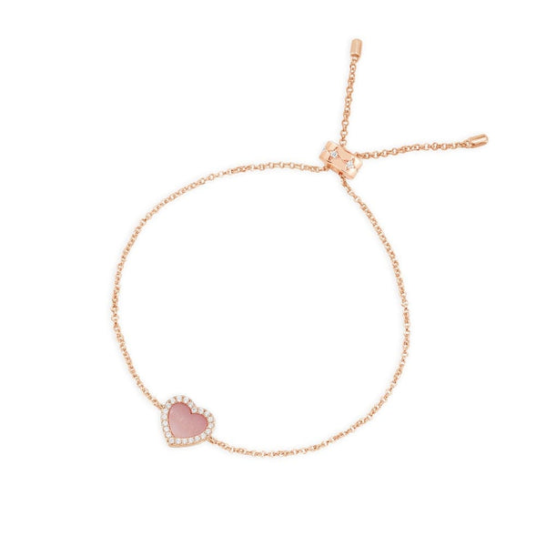 Pink Nacre Heart Adjustable bracelet