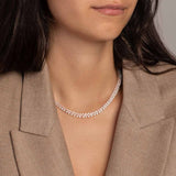 APM Monaco Up and Down Adjustable Necklace with Pearls in APM rose alloy