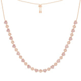 Pink Nacre Heart & Dot Adjustable Necklace