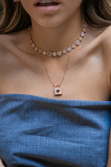 APM Monaco Mini Love Lock Adjustable Necklace in rose gold