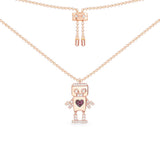 Pink Robot Adjustable Necklace