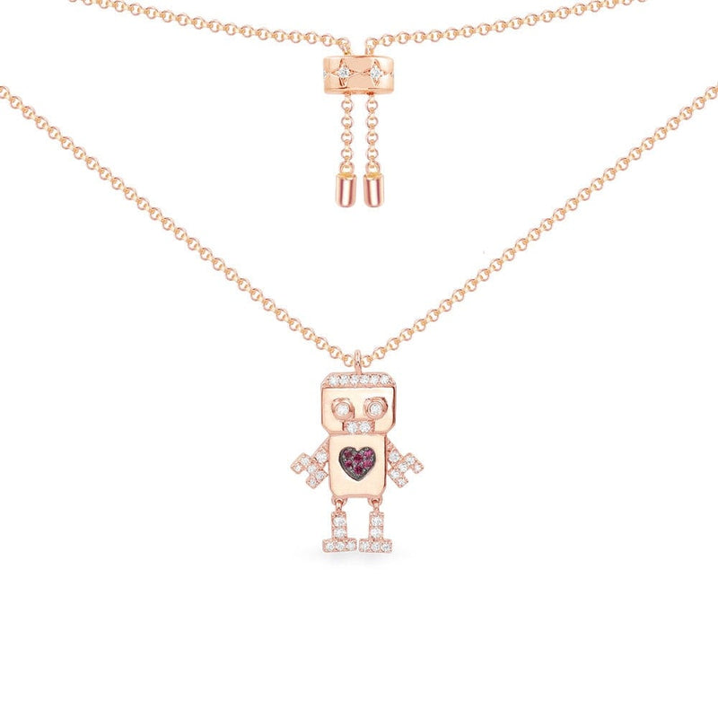 Pink Robot Adjustable Necklace