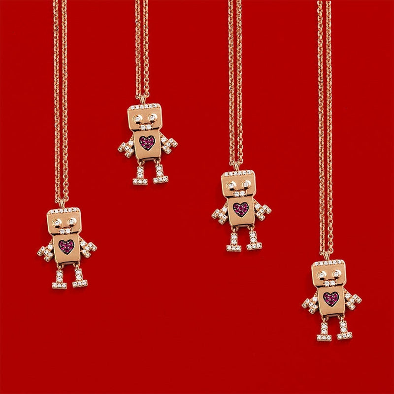 Pink Robot Adjustable Necklace