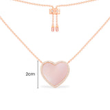 Pink Nacre Heart Adjustable Necklace