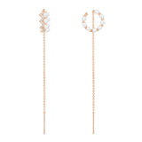 Up and Down Pearl and Chain Ear Cuffs