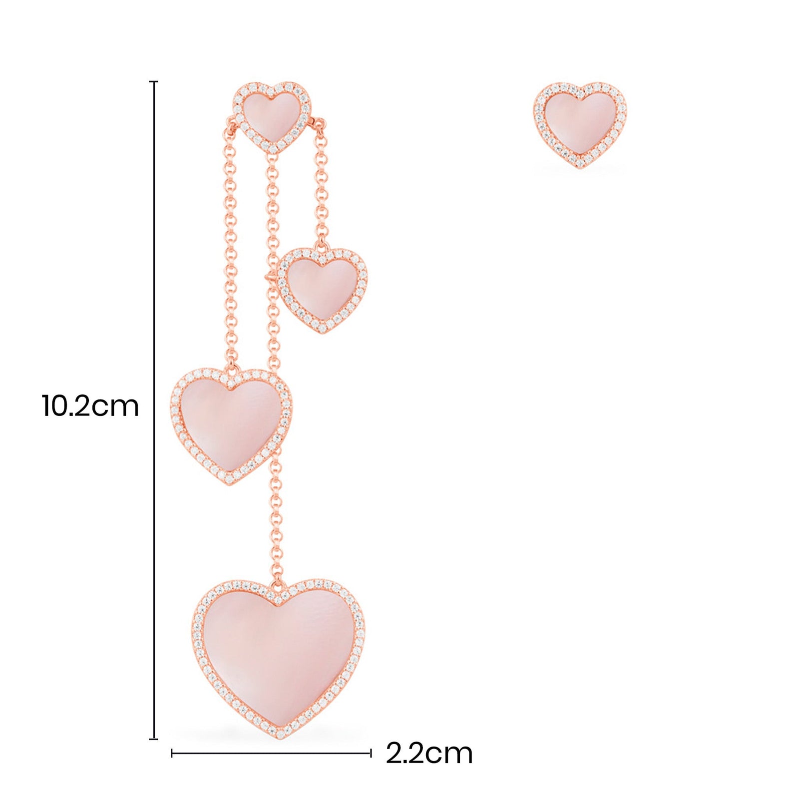 ☆HEI☆ nacre heart earring HE23SPESG184XXFR Gold and Mother-of-pearl XXS heart Earrings | TOUS