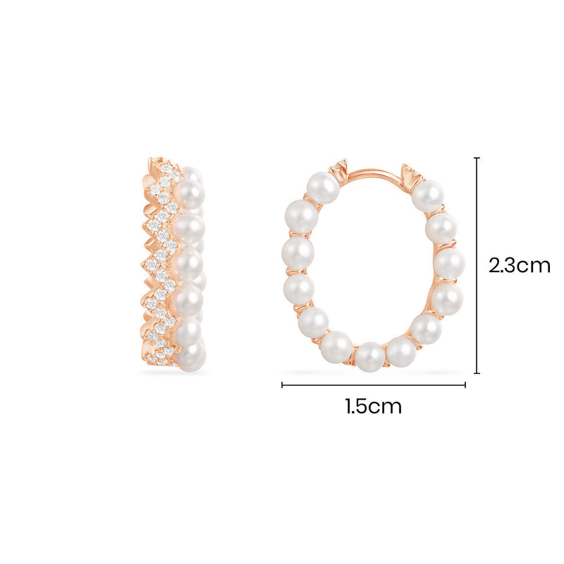 Up and Down Hoop Earrings with Pearls