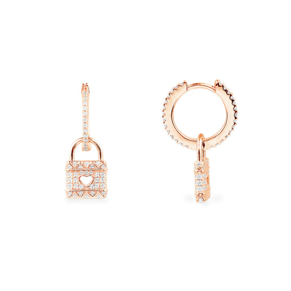 Mini lock hoop earrings