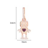 Single Pink Robot Earring