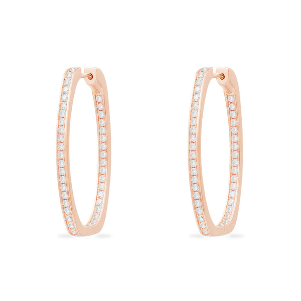 Long Pavé Oval Earrings