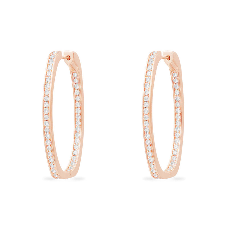 Long Pavé Oval Earrings