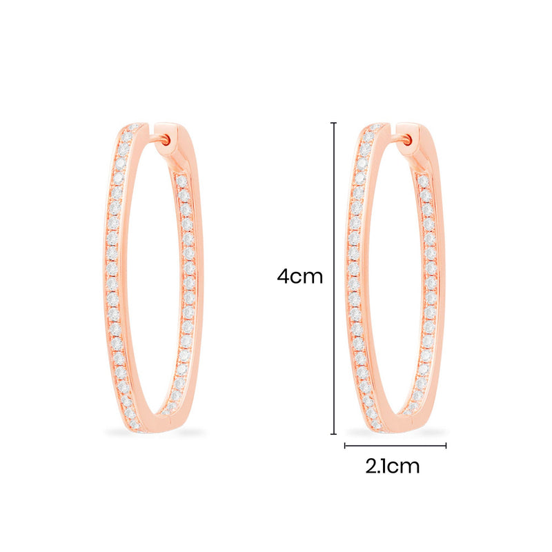 Long Pavé Oval Earrings