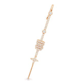 Single Bar Earring - Pink Silver