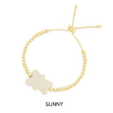 Sunny Yummy Bear Adjustable Bracelet with Beads