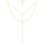 Statement Double Chaine Y-Drop Adjustable Necklace