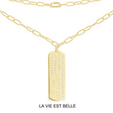 LA VIE EST BELLE Morse Code Chain Necklace