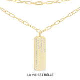 LA VIE EST BELLE Morse Code Chain Necklace