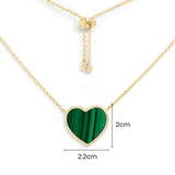 Malachite Heart Adjustable Necklace